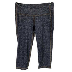 Athleta Yoga Workout Cropped Capri Pants Women's XS Heather Gray Flatlock‎ Seam